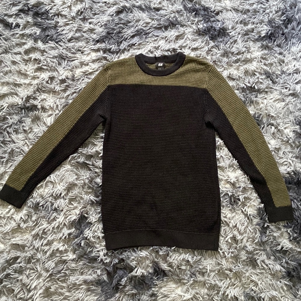two tone textured sweatshirt